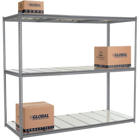 Global Industrial High Capacity Starter Rack 96x48x963 Level Steel Deck 800lb Per Shelf GRY 580949GY